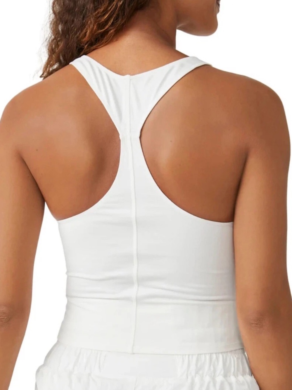FP Movement by Free People White Ruched Button-Front Tank - Picture 5 of 10